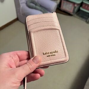 Kate Spade card holder with zipper pouch blush
